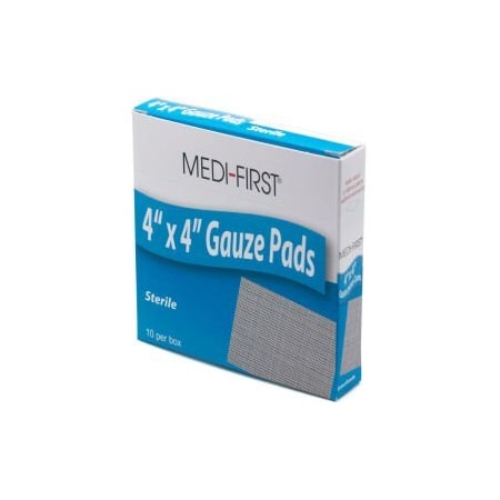 Medique Medi-First Sterile Gauze Pad, 4" x 4" 10/Box, 62012 62012